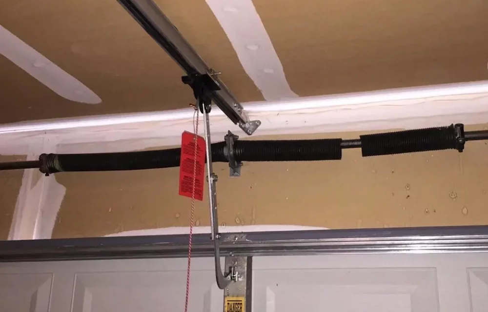 Broken torsion spring on garage door
