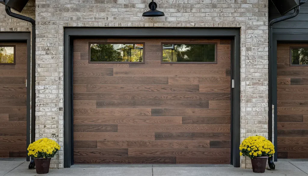 Modern steel garage door
